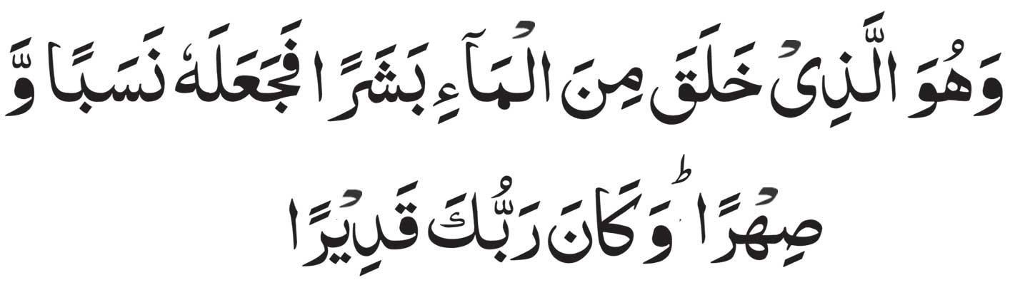 Surah Furqan Ayat 54